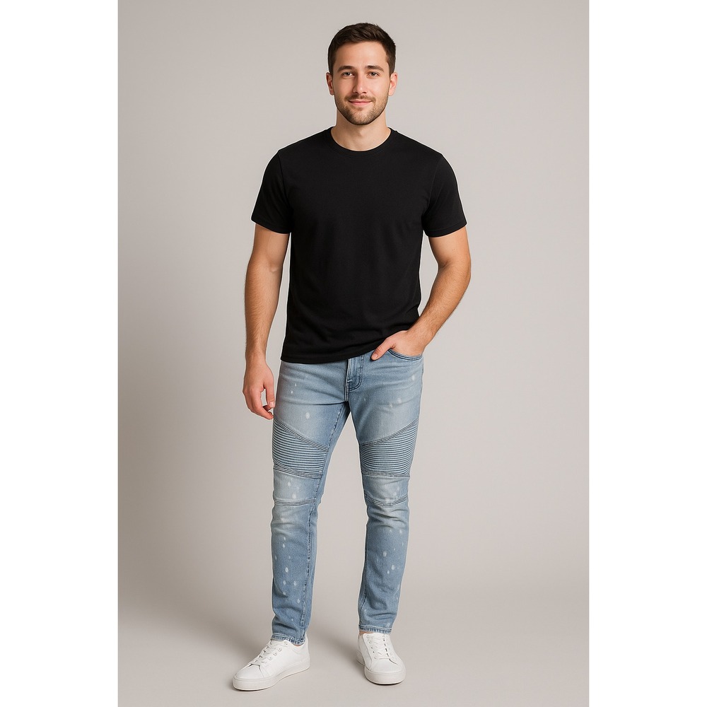 Reason Men's Blue Distressed Jeans Size 30 Slim Fit Faded Denim Streetwear